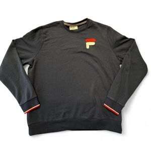 FILA Men's Dark Gray Sweater with Red and white Details